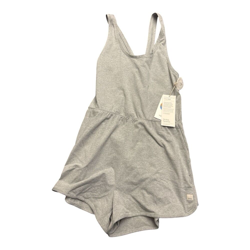 Vuori Halo Retro Romper Super Soft Pale Gray Dream-knit Fabric Athleisure Large